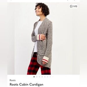 Roots Black and White Cabin Cardigan